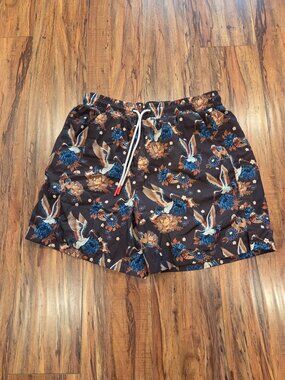 Men's Brown Paisley Print Shorts